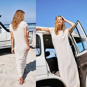 New Free People Simone Jenner Tee Dress White S